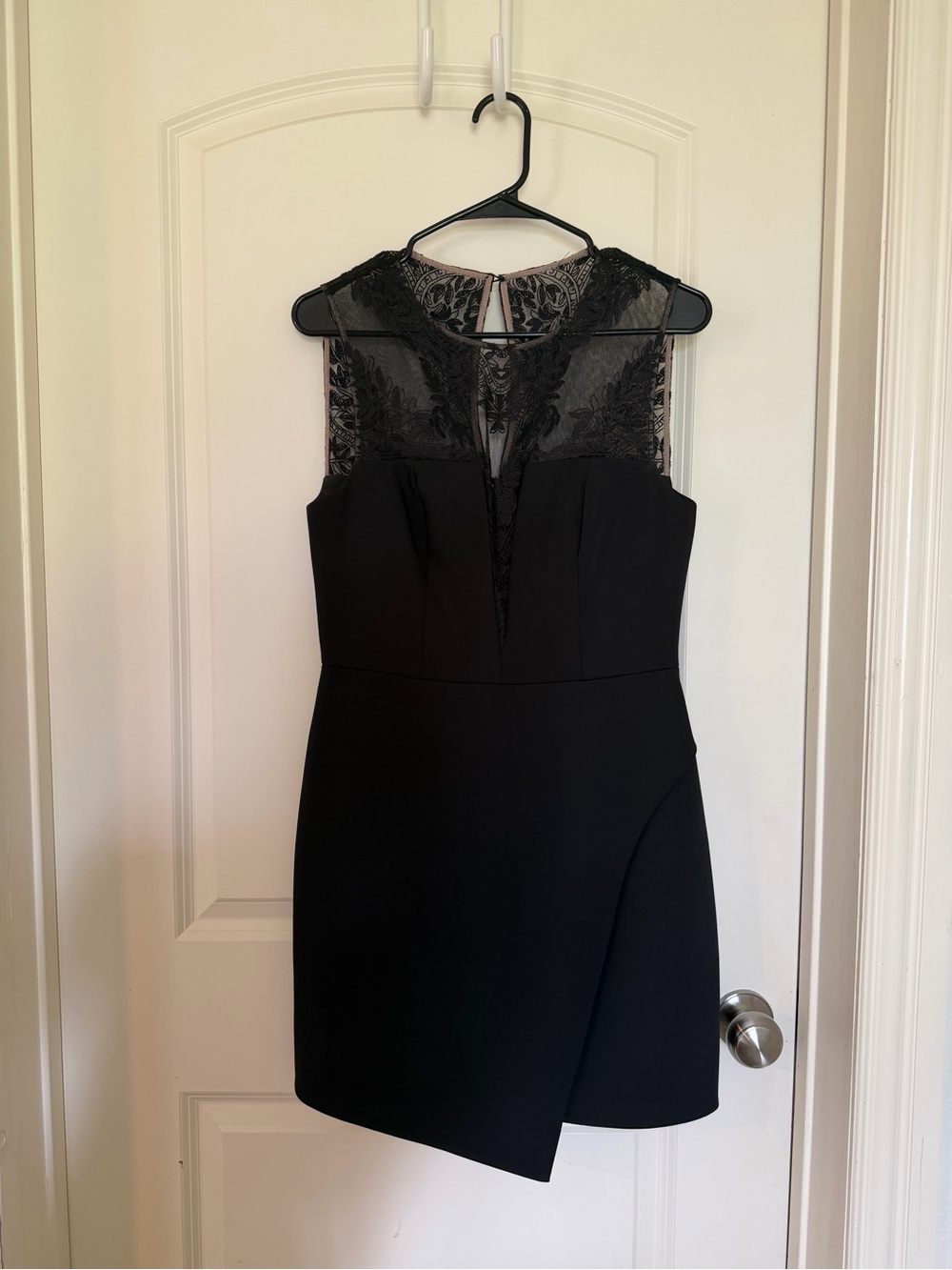 BCBGMaxAzria Black Lace-Trim Mini Dress